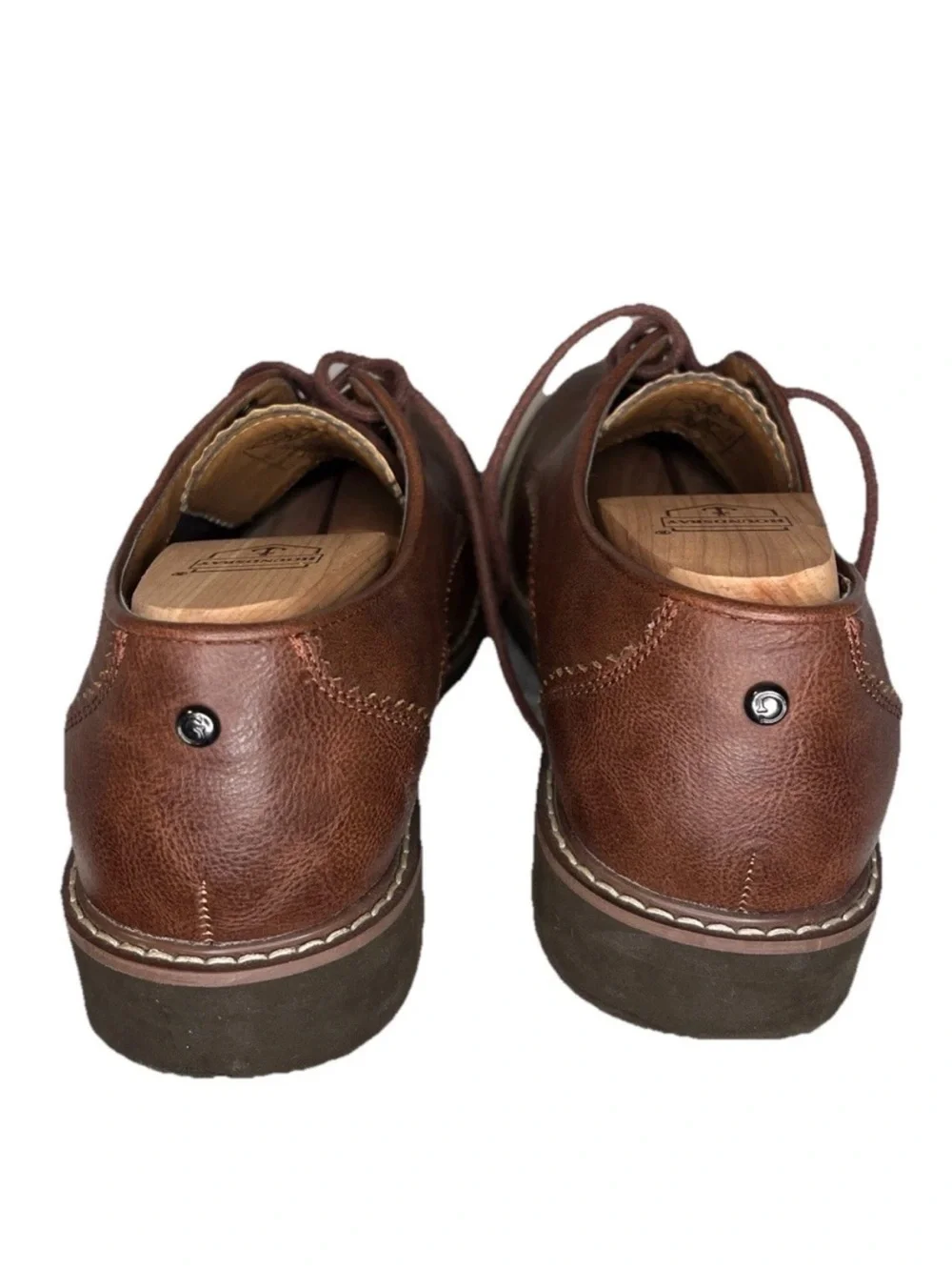 GUESS Men’s‎ Brown Leather Derby Shoes Size 8 Lace Up Casual Dress Shoes
